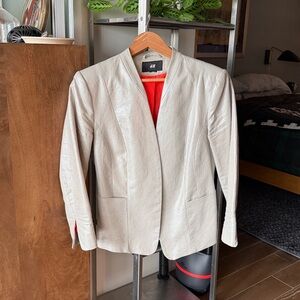 Women’s H&M Silver Coated Linen Blazer